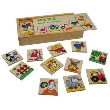 €7,49 Houten memory memorie boerderij 32 delig hout
