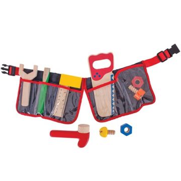  Bigjigs houten gereedschapsriem hout gereedschap Red Carpenters Belt