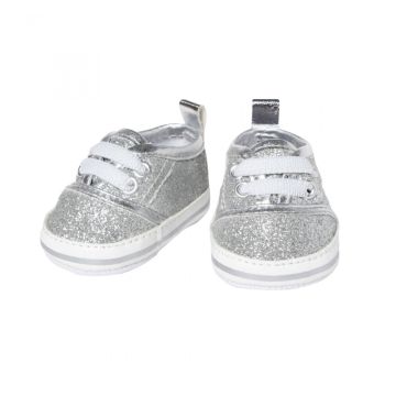 Heless zilver glitter sneaker voor 34cm pop 