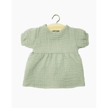 Minikane jurkje double gaze groen (voor Babies pop 28cm)