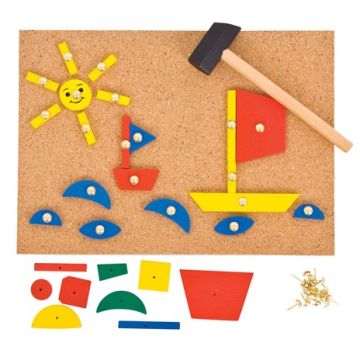  Bigjigs houten hamertje tik hout pin a shape