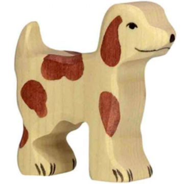 Holztiger boerderij hond / pup 6cm puppy farm dog hout