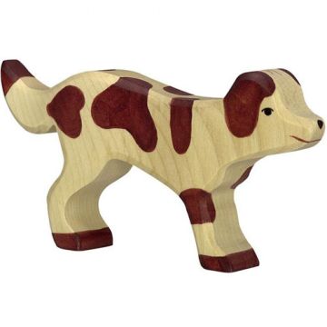  Holztiger houten boerderij hond 14cm farm dog hout