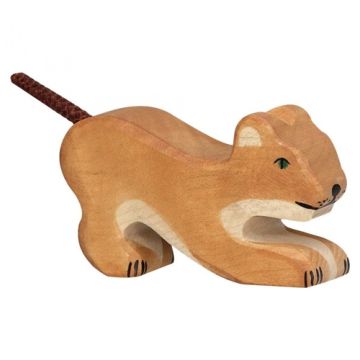 €6,59 Holztiger houten leeuw welp spelend 5cm