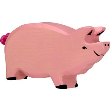  Holztiger houten varken 14cm boar hout