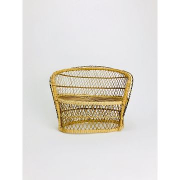 €11,99 Rotan rieten pauwenbankje retro voor pop bank
