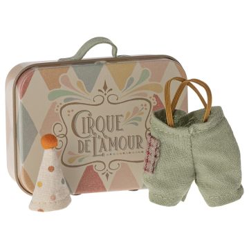 Maileg Clown kleding Kleine Broer/Zus 11cm(Clown clothes in suitcase, Little Brother/Sister mouse)