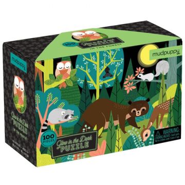 €14,95 Mudpuppy Glow in the dark in the Forest / in het Bos puzzel 100 stukjes