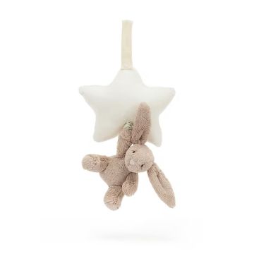 Muziekdoos konijn Jellycat Bashful Beige Bunny Star Musical Pull 28 cm