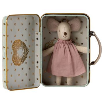 €20.89 Maileg kleine zus beschermengel Angel in koffertje 11cm (Angel little sister mouse in suitcase)