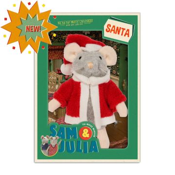 Het Muizenhuis knuffelmuis Kerstman 12cm (Santa)