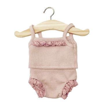 Minikane ondergoed geribbeld Roze voor 34cm pop 