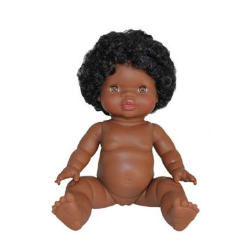 Paola Reina pop Gordi donker meisje met krullend haar 34cm donkere meisjespop minikane