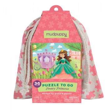 €6.99 Mudpuppy puzzel to go Prinses puzzle in zak 36 stuks