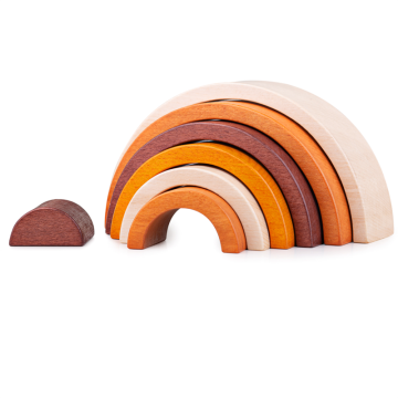 €24.99 Bigjigs houten Regenboog (Natural Stacking Rainbow)
