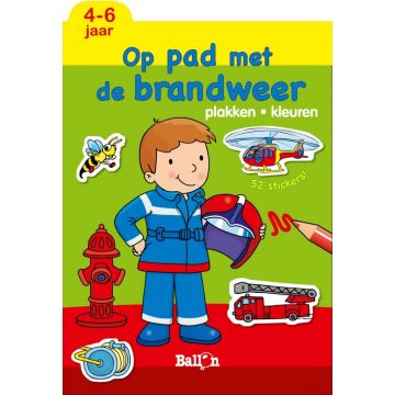 €3,50 Ballon Plakken en Kleuren Brandweer 4-6jr plakboek kleurboek stickerboek 