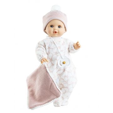 Paola Reina pop Sonia met muts/knuffeldoekje zonder geluid (zonder mechanisme) 36cm