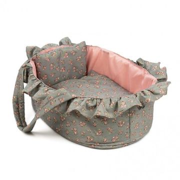 €19.79 MiniMommy poppen draagmand grijs roze 35 cm reiswieg draagwieg pop