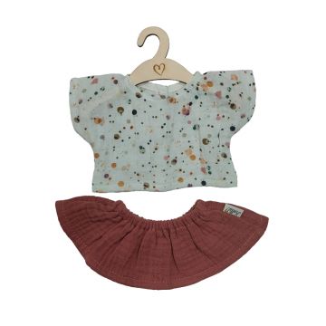 Hollie Poppenrok en -shirt blush sweet dots