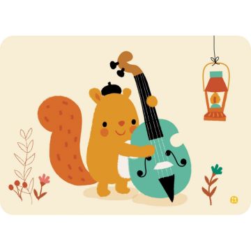  €1,49 Bora ansichtkaart Double Bass Squirrell eekhoorn wenskaart postkaart kaart 
