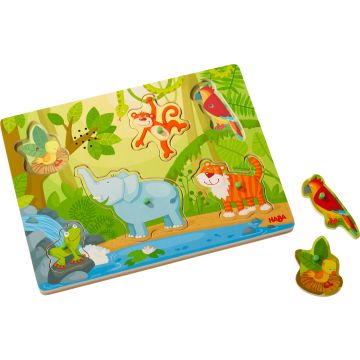 € 22.50 Haba Geluidenpuzzel In de Jungle 6 stukjes 2+ geluid puzzel