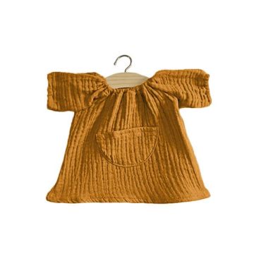 Minikane Jeanne jurk Camel voor gordi pop 34cm