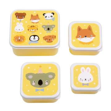 A Little Lovely Company Lunch & snackbox set Dierenvriendjes