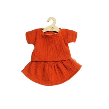 Hollie setje shirt met rokje terra voor Gordi pop 34cm