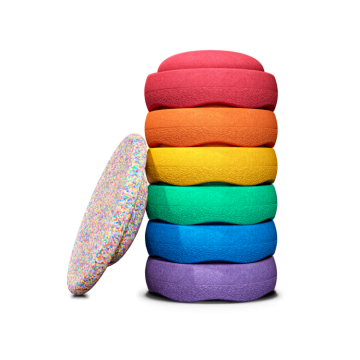 Stapelstein RAINBOW Set Classic 6+1 stapelstenen met balansbord