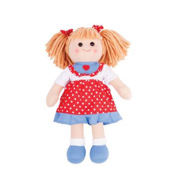  Bigjigs stoffen pop stof Emily lappen popje 34 cm Doll 