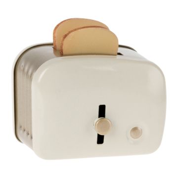 €14.89 Maileg poppenhuis broodrooster met brood (Miniature toaster with bread Off-white) 4.5cm