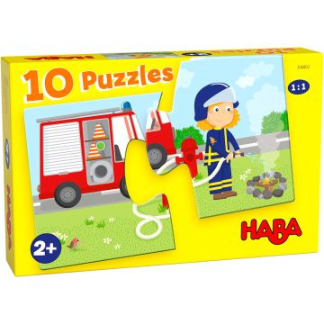 Haba 10-in-1-Puzzel Hulpvoertuigen 2 stukjes 2+