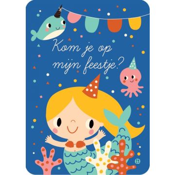 €3,95 Bora uitnodigingskaarten Zeemeermin 6 stuks kaarten set kinderfeestje feestje kind verjaardagsfeest verjaardag