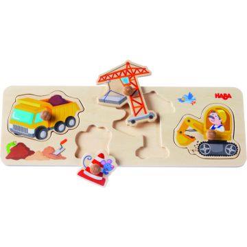 €7,95 Haba houten puzzel Inlegpuzzel Op de Werf 4 stukjes