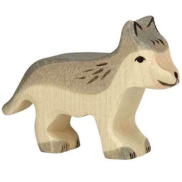 €6,89 Holztiger houten wolf welp 7cm wolfje hout 