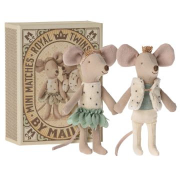 €37.89 Maileg Prins en Prinses tweeling muis in doosje 11cm (Royal twins mice, Little sister/brother in box)