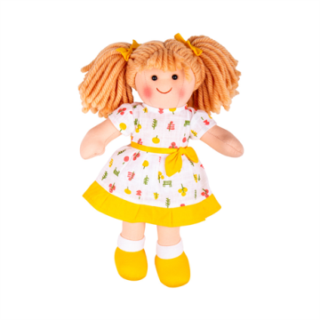 €12.99 Bigjigs stoffen pop Zoe 28 cm popje stof lappen meisjespop