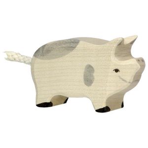 €6,49 Holztiger houten varken / biggetje 7cm hout piglet