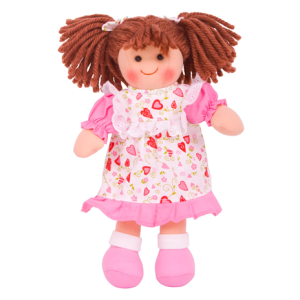 €12.49 Bigjigs stoffen pop Amy 28 cm popje stof lappen doll