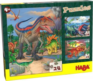 €9,99 Haba puzzel 3-in-1 Dinosaurus 3x24 stukjes