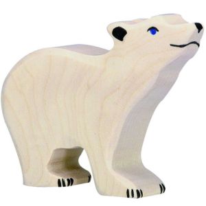 €7,95 Holztiger houten ijsbeer 10cm polarbear