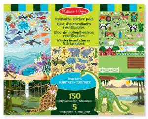 €6,89 Melissa & Doug herbruikbare stickers dieren sticker reusable stickerboek raamstickers
