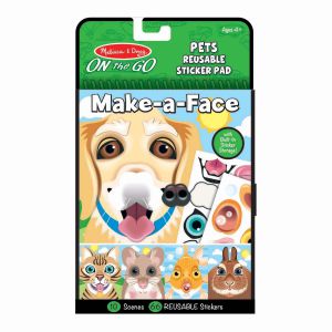  Melissa & Doug herbruikbare stickers Make a Face dieren reusable pets
