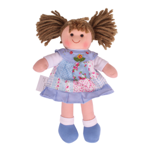 €12.89 Bigjigs stoffen pop Sarah 28 cm popje stof lappen doll