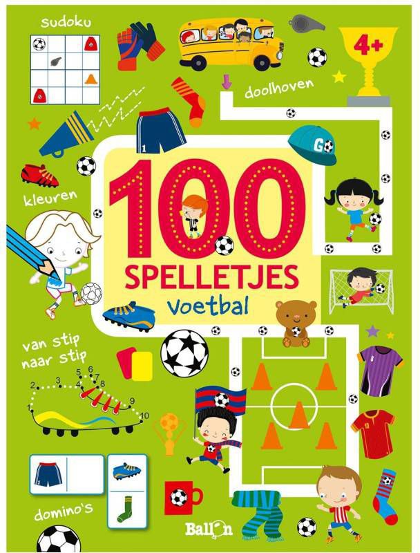 Tussen over het algemeen compenseren €5,99 Ballon 100 spelletjes boek Voetbal 4+ puzzel Bezige Bijtjezzz